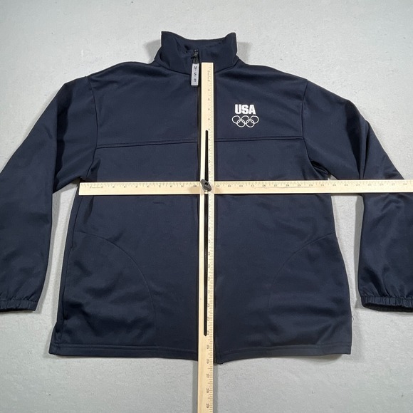 Vintage USA Olympic Committee Navy Blue Full Zip Up Jacket Men Large Made in USA - Picture 3 of 10